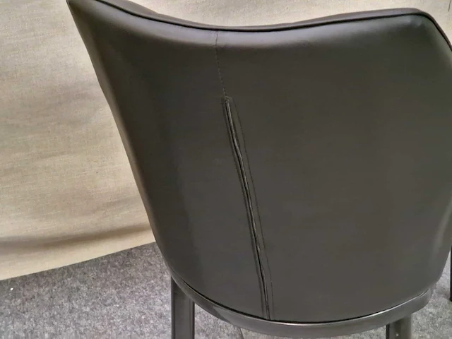 Paris black pu - dining chair (2x) - afbeelding 3 van  5