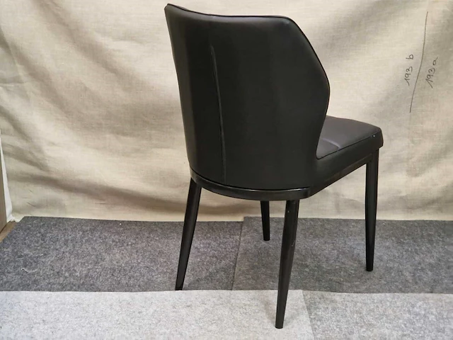 Paris black pu - dining chair (2x) - afbeelding 4 van  5
