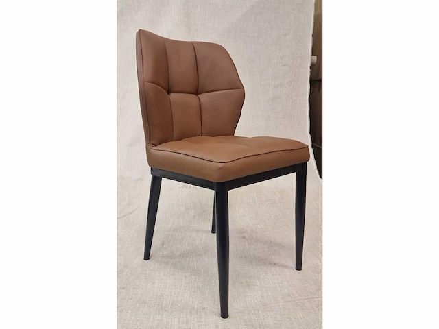 Paris brown pu - dining chair (6x) - afbeelding 1 van  6