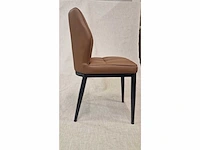 Paris brown pu - dining chair (6x) - afbeelding 4 van  6