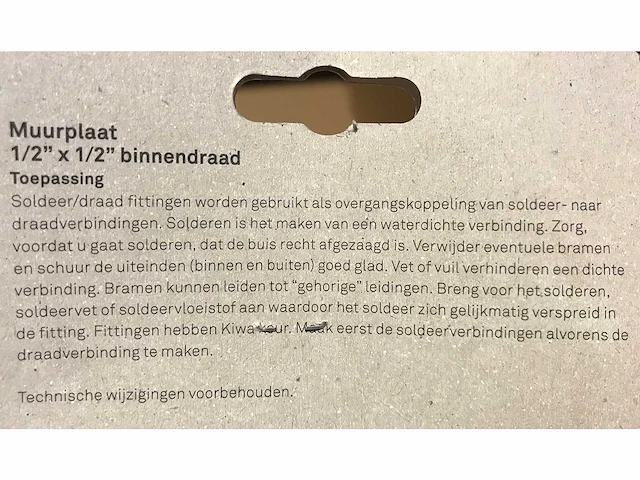 Partij bonfix soldeerfitting muurplaat 1/2" x 1/2" (303x) - afbeelding 5 van  6