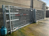 Partij bouwhekken met blokken