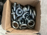 Partij divers gereedschap, waaronder werkschoenen elten (mt 43), accuboormachine black&decker, oogbouten m16, inslagankers m16, 4x tuinlamp op zonne-energie, drukknoppen niko - afbeelding 12 van  16