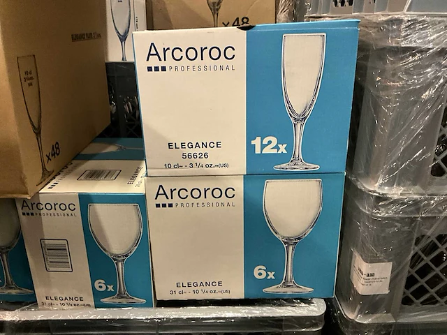 Partij diverse arcoroc wijn- en champagneglazen ( circa 770x) - afbeelding 5 van  12