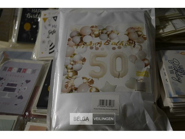 Partij diverse verjaardagskaarten met enveloppen, ballonnenset 50 jaar - afbeelding 8 van  9