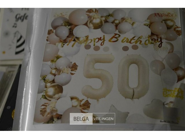 Partij diverse verjaardagskaarten met enveloppen, ballonnenset 50 jaar - afbeelding 9 van  9