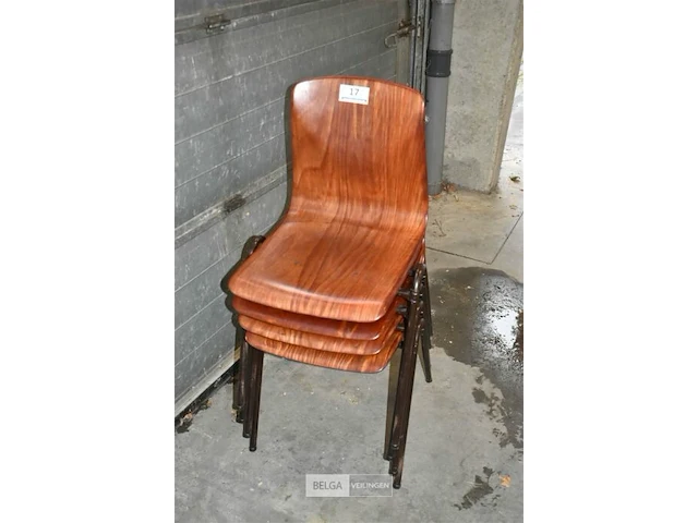 Partij gepatenteerde design stoelen hout/metaal - afbeelding 1 van  3