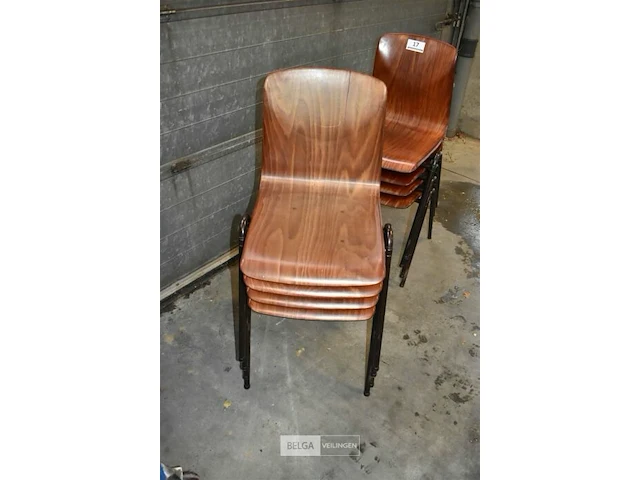 Partij gepatenteerde design stoelen hout/metaal - afbeelding 2 van  3