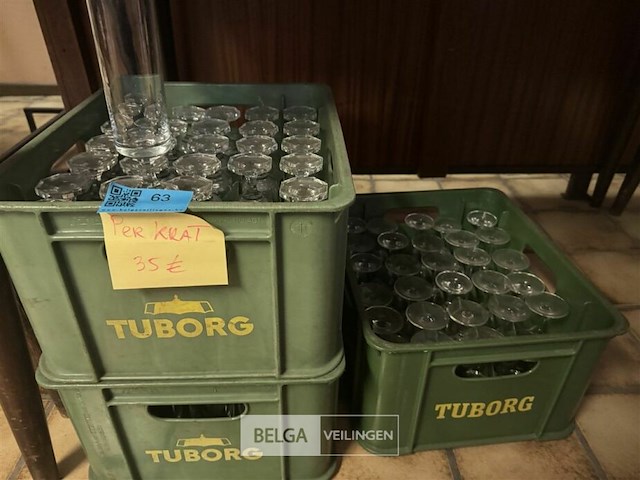 Partij glazen met krat - afbeelding 1 van  6