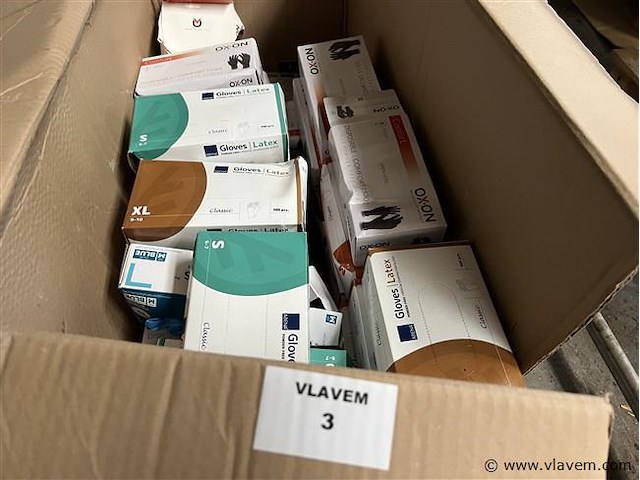 Partij handschoenen, wo. latex, (zonder pallet) - afbeelding 1 van  4