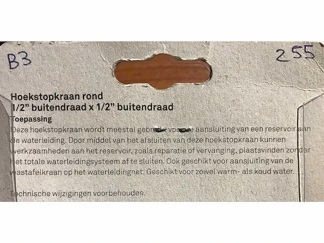 Partij hoekstopkraan 1/2" buitendraad x 1/2" buitendraad chroom "rond" (255x) - afbeelding 4 van  5