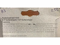 Partij hoekstopkraan 1/2" buitendraad x 1/2" buitendraad chroom "rond" (255x) - afbeelding 4 van  5