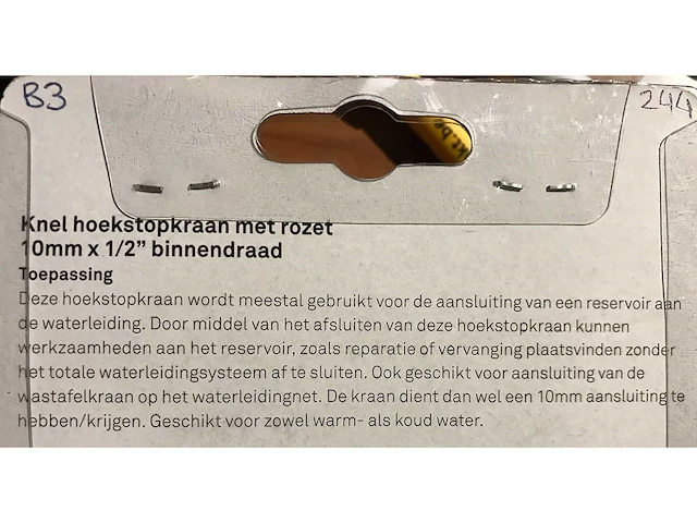 Partij hoekstopkraan 1/2x10mm knel rond chroom (244x) - afbeelding 5 van  6