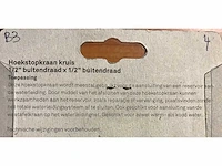 Partij hoekstopkraan 1/2"x1/2" chroom kruis (4x) - afbeelding 5 van  6