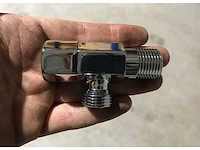 Partij hoekstopkraan 1/2"x1/2" chroom zeskant (7x) - afbeelding 2 van  9