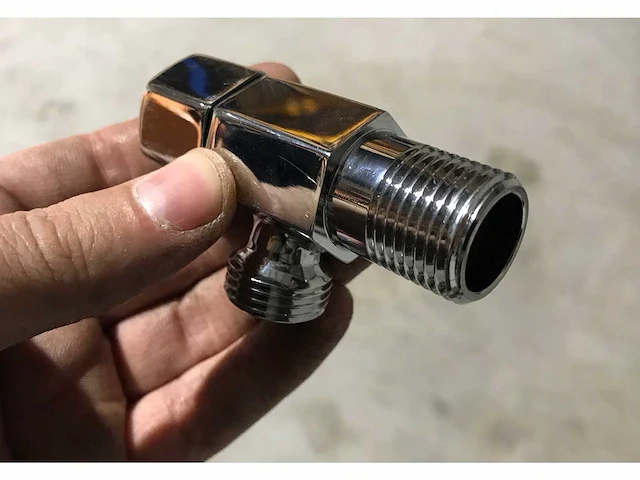 Partij hoekstopkraan 1/2"x1/2" chroom zeskant (7x) - afbeelding 8 van  9