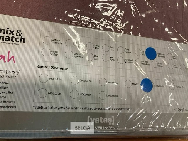 Partij hoeslakens diverse maten en kleuren ± 30 stuks - afbeelding 2 van  6