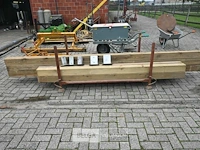 Partij houten balken + metalen schoorbak - afbeelding 3 van  5