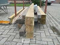Partij houten balken + metalen schoorbak - afbeelding 4 van  5