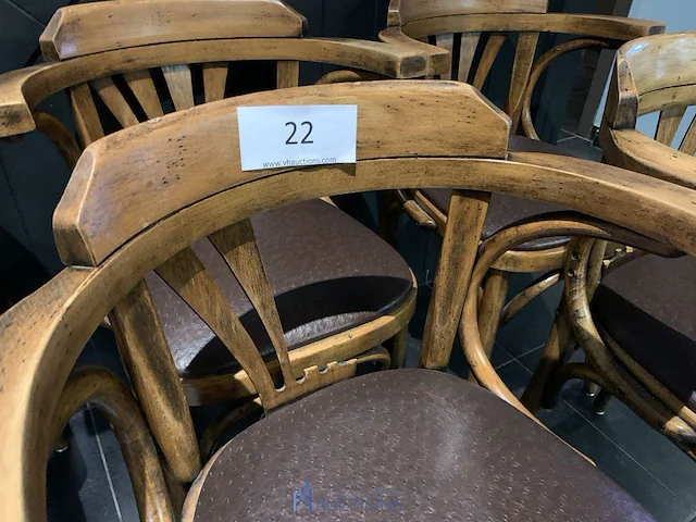 Partij houten stoelen - afbeelding 6 van  7