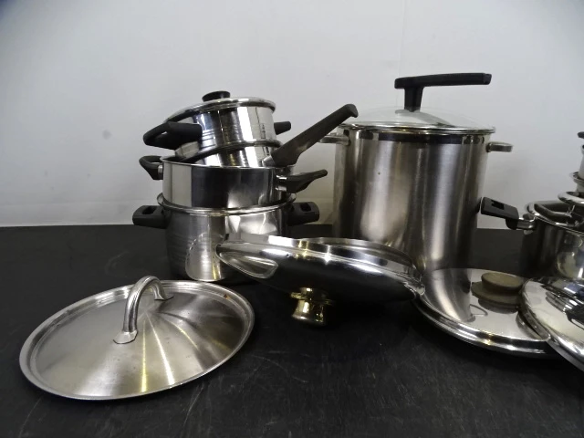 Partij inox castrollen - afbeelding 2 van  3