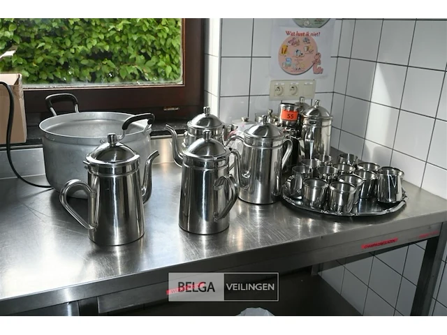 Partij inox koffieservies - afbeelding 1 van  7