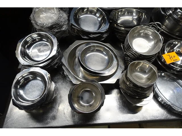 Partij inox schalen - afbeelding 2 van  8
