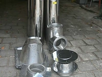 Partij inox schoorsteenpijpen + hulpstukken - afbeelding 1 van  8