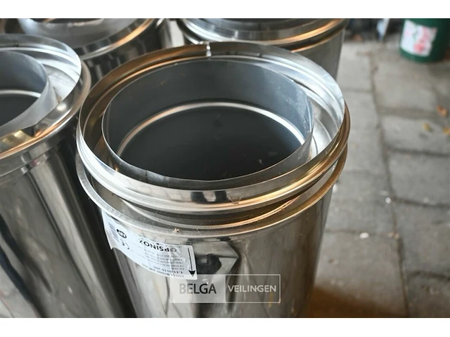 Partij inox schoorsteenpijpen + hulpstukken - afbeelding 3 van  8