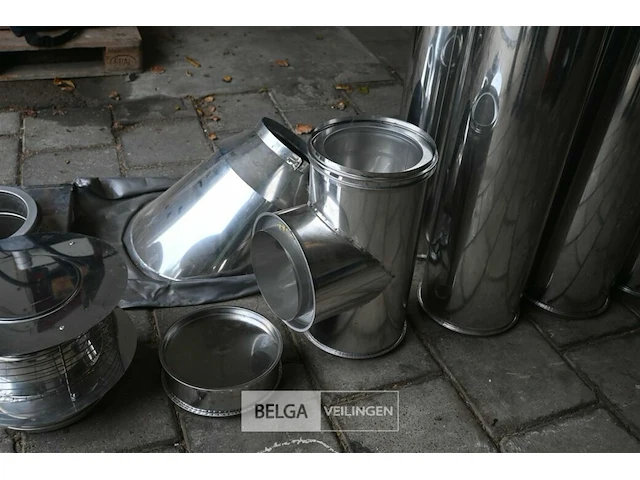 Partij inox schoorsteenpijpen + hulpstukken - afbeelding 5 van  8