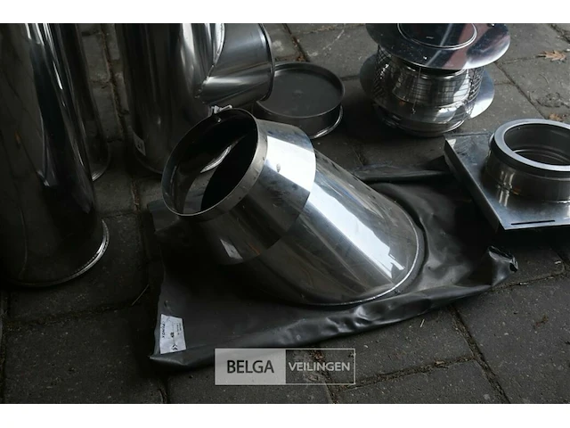 Partij inox schoorsteenpijpen + hulpstukken - afbeelding 6 van  8
