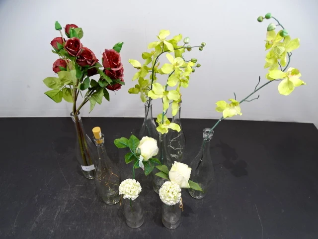 Partij kunstbloemen in fles - afbeelding 2 van  3