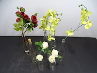 Partij kunstbloemen in fles - afbeelding 2 van  3