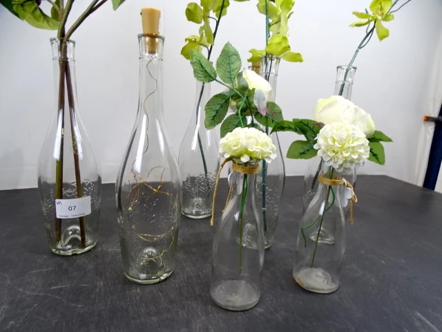 Partij kunstbloemen in fles - afbeelding 3 van  3