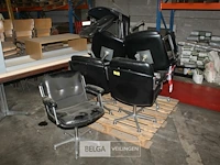 Partij lederen stoelen met armleuning - afbeelding 1 van  5