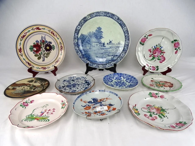 Partij oude collectie borden - afbeelding 1 van  12