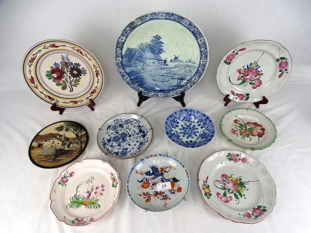 Partij oude collectie borden - afbeelding 2 van  12