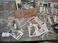 Partij oude foto's en prenten, 2 medailles, houten kistje, 3 blikken dozen, 25 papieren met zegels - afbeelding 13 van  20
