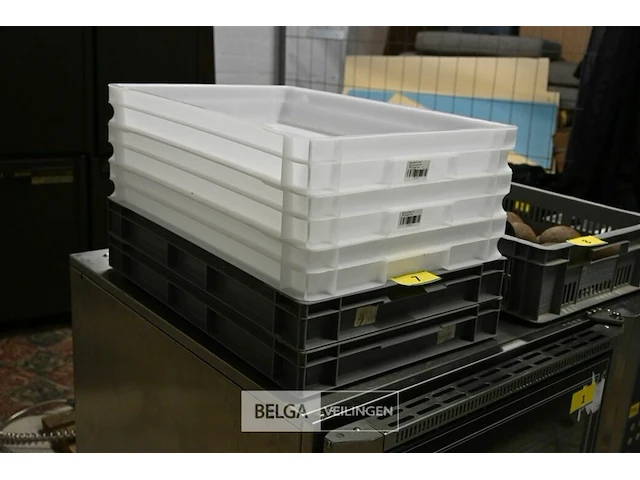 Partij plastiek bakken voor pizzabollen 60x40x7 - afbeelding 1 van  2