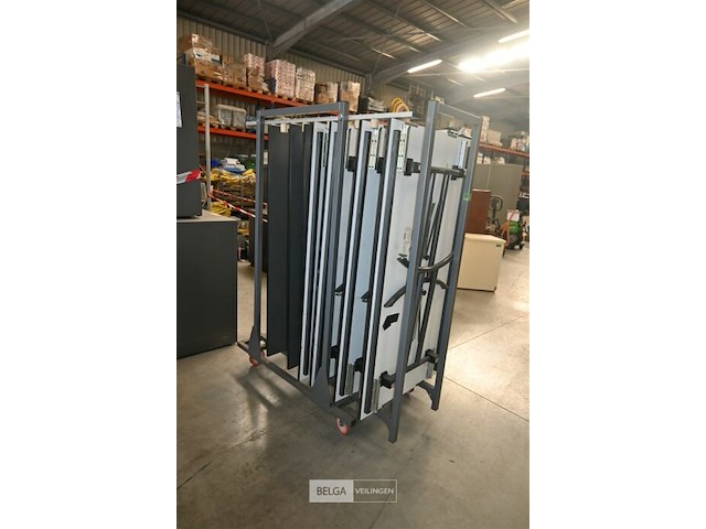 Partij plooitafels + metalen kar - afbeelding 1 van  5