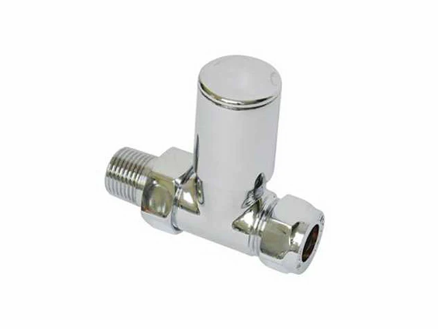 Partij radiatorkraan 1/2" x 15mm recht chroom (328x) - afbeelding 3 van  4