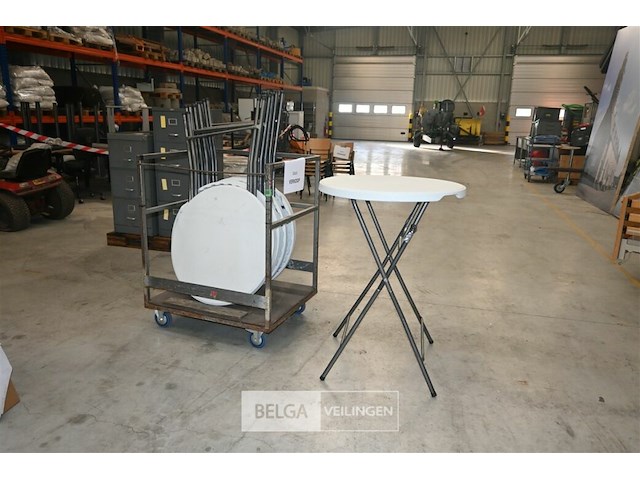 Partij receptietafels + kar - afbeelding 1 van  6