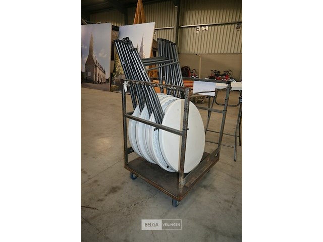 Partij receptietafels + kar - afbeelding 3 van  6