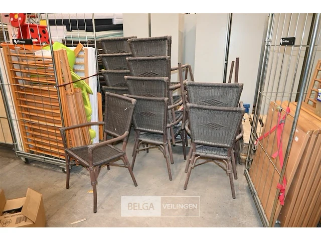 Partij rieten terrasstoelen - afbeelding 2 van  5