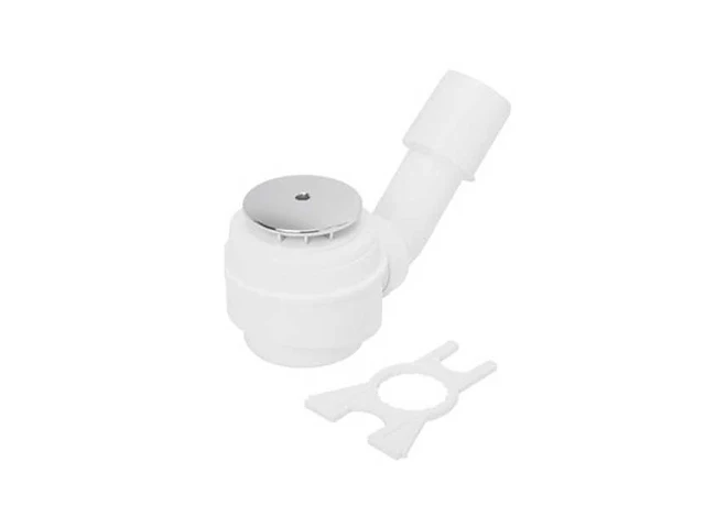 Partij sanivesk douchebakafvoer wit 50 mm, 40 mm aansluiting chroom (140x) - afbeelding 2 van  5