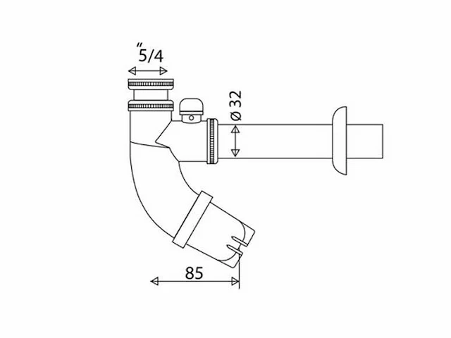 Partij sanivesk plugbekersifon met beluchter wit 5/4" x 32 mm (222x) - afbeelding 2 van  6