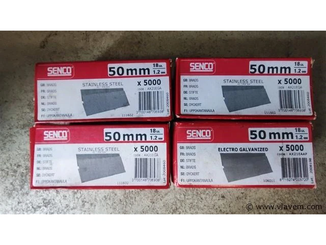 Partij senco brads 50mm 18ga 1,2mm, 20 000 stuks - afbeelding 1 van  1