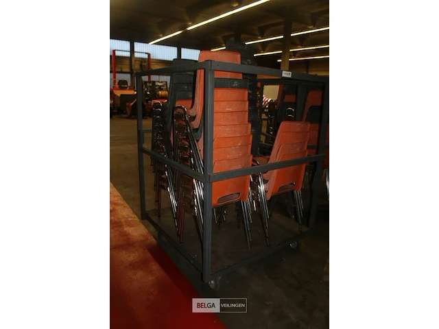 Partij stapelstoelen + kar - afbeelding 1 van  7