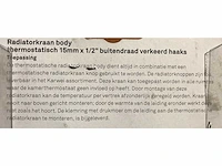 Partij thermostatische radiatorkraan verkeerd haaks 15 mm x 1/2" buitendraads (39x) - afbeelding 3 van  6