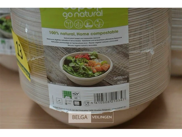 Partij wegwerp sla kommetjes 600 ml - afbeelding 2 van  2